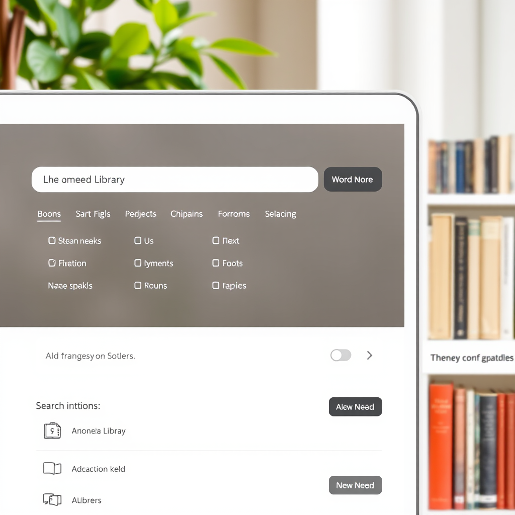 Moderne zoekinterface met geavanceerde filteropties voor online bibliotheek